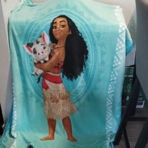 Kids Moana Themed Blanket - Blue